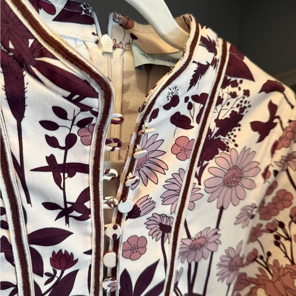 Tuckernuck Floral Mini Dress in Cream and Purple - Picture 2 of 3